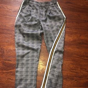 Plaid striped pants